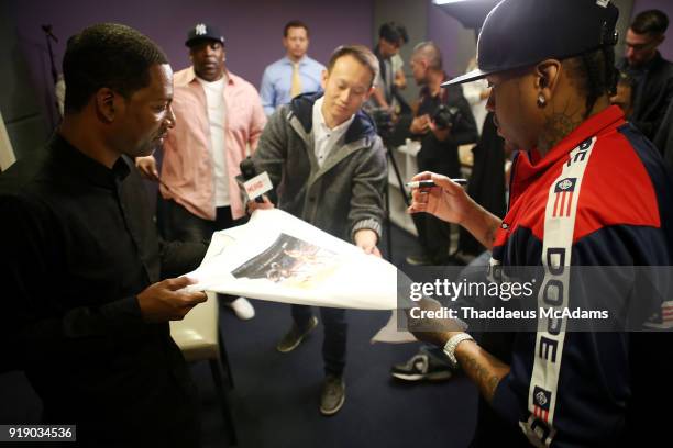 Basketball player Allen Iverson and actor Tony Rock attend the Iverson All-Star Experience during NBA All-Star 2018 on February 15, 2018 in Los...