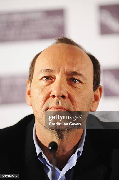 Actor Kevin Spacey attends 'The Men Who Stare At Goats' press conference during the Times BFI 53rd London Film Festival at the Vue West End on...