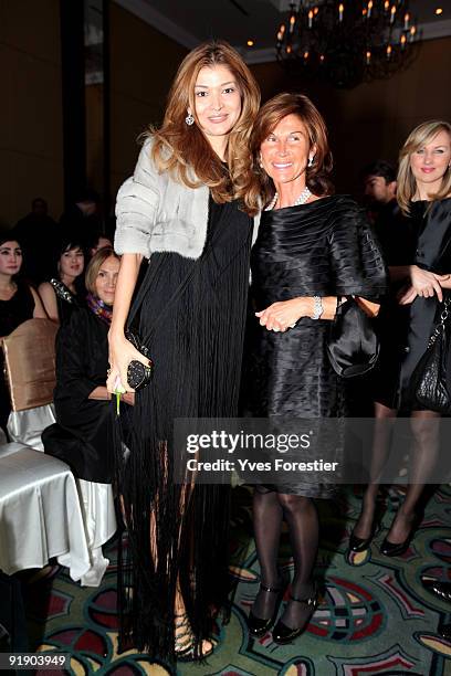 Dr.Gulnara Karimova Chairwoman of the Board of Trustees, Fund Forum;Sylvie Rousseau General Manager Christian Dior attend a reception hosted by...