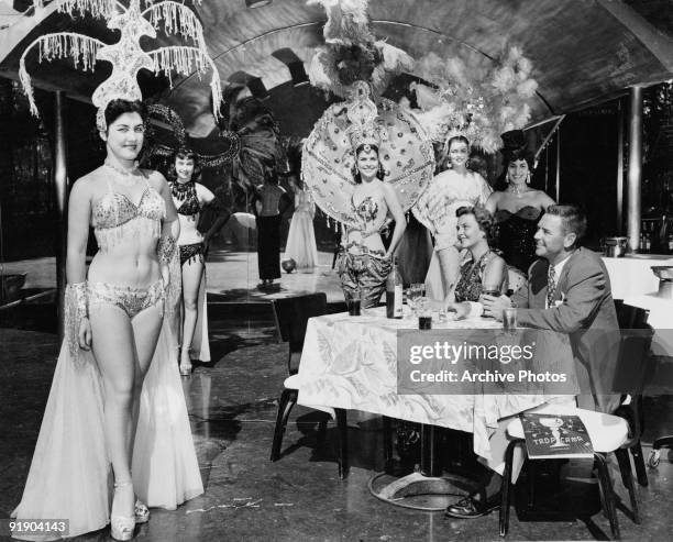 Exotic dancers at the Tropicana nightclub in Havana, Cuba, circa 1955.