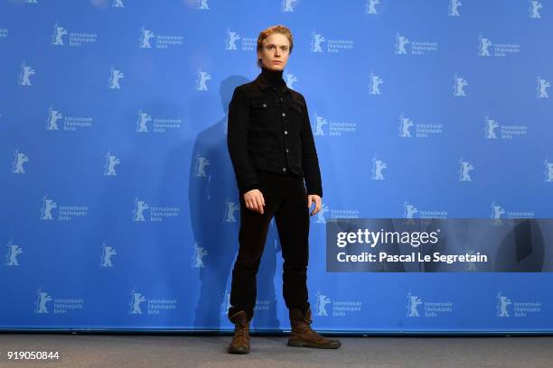 Freddie Fox poses at the 'Black 47' photo call during the 68th Berlinale International Film Festival Berlin at Grand Hyatt Hotel on February 16, 2018...