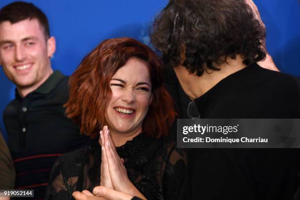 James Frecheville and Sarah Greene poses at the 'Black 47' photo call during the 68th Berlinale International Film Festival Berlin at Grand Hyatt...