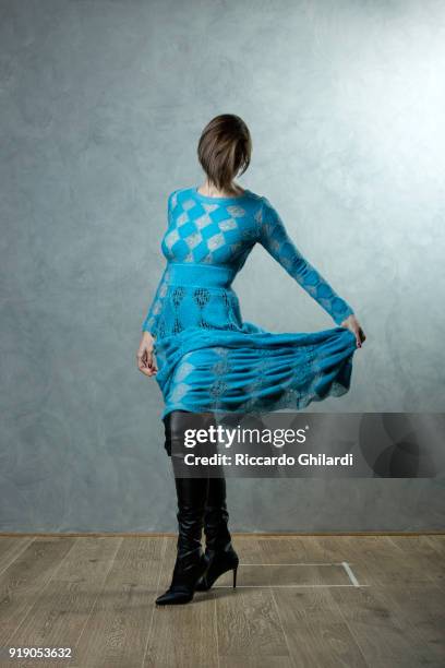 Actor Francesca Inaudi is photographed on December 2, 2017 in Rome, Italy..