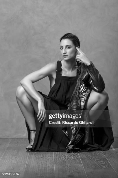 Actor Francesca Inaudi is photographed on December 2, 2017 in Rome, Italy..