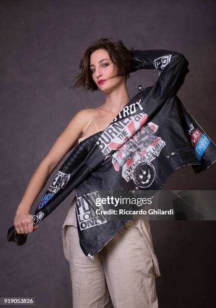 Actor Francesca Inaudi is photographed on December 2, 2017 in Rome, Italy..