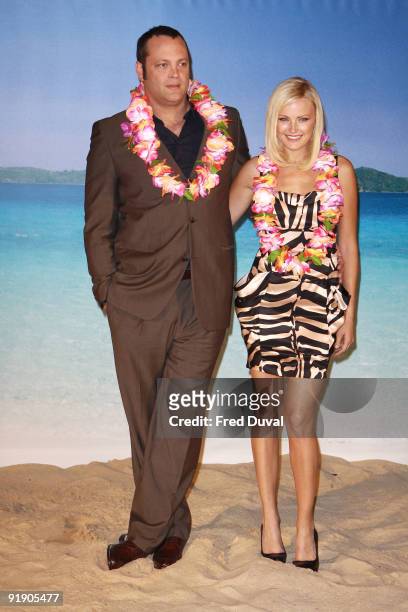Vince Vaughan and Malin Akerman attends photocall to promote 'Couples Retreat' on October 15, 2009 in London, England.