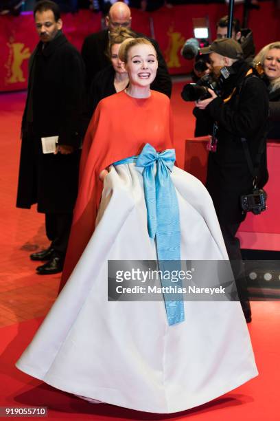 Elle Fanning attends the Opening Ceremony & 'Isle of Dogs' premiere during the 68th Berlinale International Film Festival Berlin at Berlinale Palace...