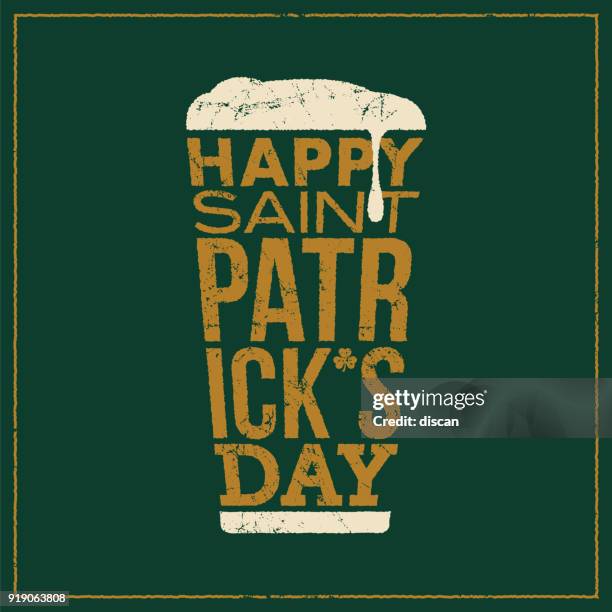 st. patrick’s day - beer glass concept slogan background - beer glasses stock illustrations