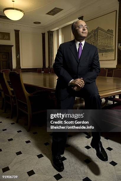 New York City Comptroller William C. Thompson, jr. Poses at a portrait session in New York City for ontheinside.info in 2008.