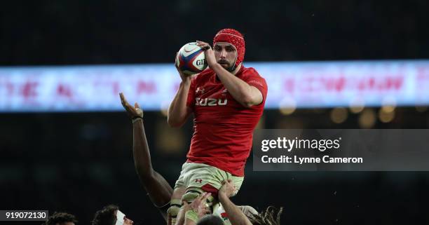 Cory Hill of Wales during the NatWest Six Nations match between England and Wales at Twickenham Stadium on February 10, 2018 in London, England.