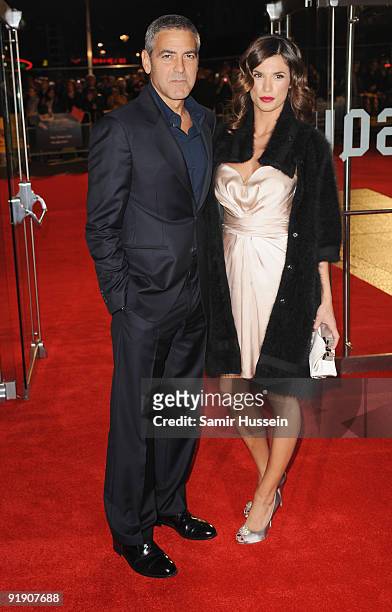 Actor George Clooney and girlfriend Elisabetta Canalis arrive for the premiere of 'The Men Who Stare At Goats' during the Times BFI 53rd London Film...