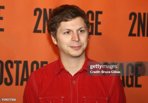 Michael Cera poses at the new broadway play "Lobby Hero" cast meet & greet at Sardi's on February 16, 2018 in New York City.