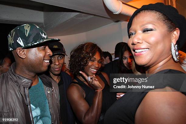 Talib Kweli, Mos Def, Serena Williams and Queen Latifah attend the Common & Friends Benefit Concert at the Hollywood Palladium on September 26, 2009...