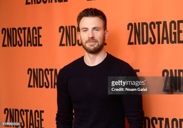 Actor Chris Evans attends the "Lobby Hero" cast meet and greet at Sardi's on February 16, 2018 in New York City.