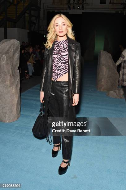 Clara Paget attends the Ashley Williams show during London Fashion Week February 2018 at Ambika P3 on February 16, 2018 in London, England.