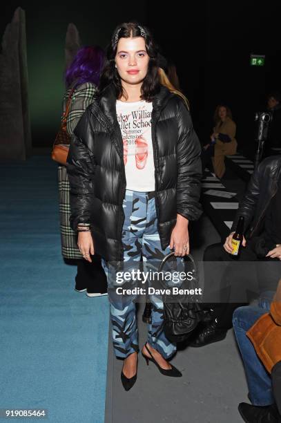 Pixie Geldof attends the Ashley Williams show during London Fashion Week February 2018 at Ambika P3 on February 16, 2018 in London, England.