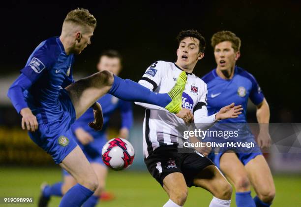 Dundalk , Ireland - 16 February 2018; Jamie McGrath of Dundalk in action against Kevin Lynch of Bray Wanderers during the SSE Airtricity League...