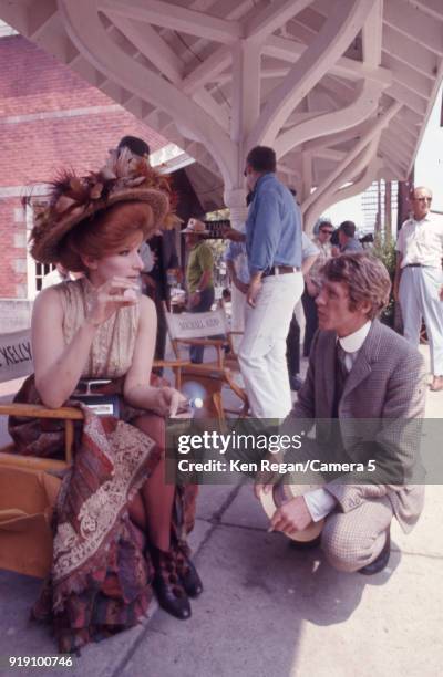 Actors Barbra Streisand and Michael Crawford are photographed on the set of ''Hello Dolly!" in 1969 Poughkeepsie, New York. CREDIT MUST READ: Ken...