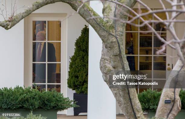 White House Chief of Staff John Kelly in the Oval Office before he heads out to Marine One helicopter as they depart from the South Lawn of the White...