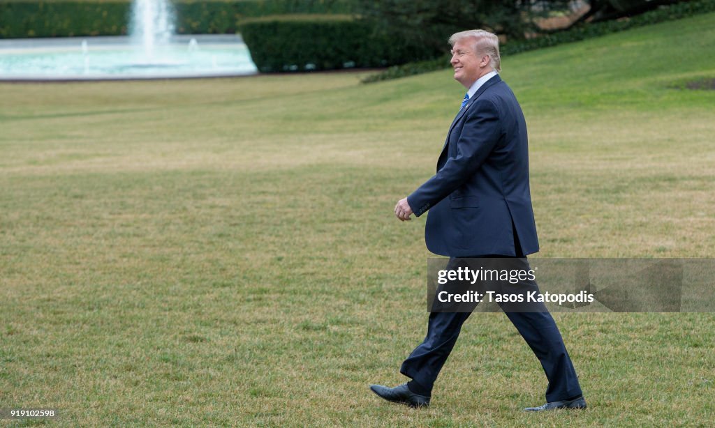 President And Mrs. Trump Depart White House For West Palm Beach