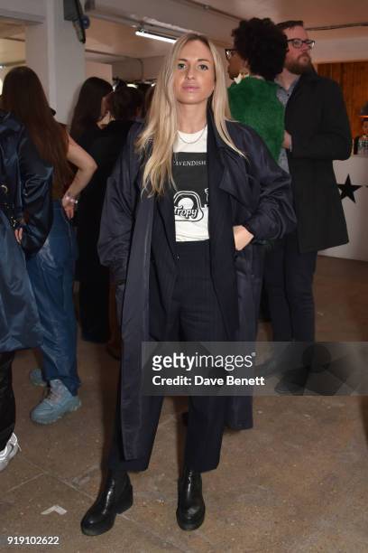 Angelica Mandy attends the Mimi Wade presentation during London Fashion Week February 2018 at One Star Hotel in Shoreditch on February 16, 2018 in...