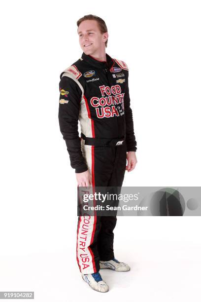 Camping World Truck Series driver Parker Kligerman poses for a portrait at Daytona International Speedway on February 16, 2018 in Daytona Beach,...