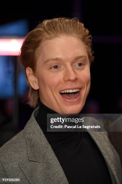Freddie Fox attends the 'Black 47' premiere during the 68th Berlinale International Film Festival Berlin at Berlinale Palast on February 16, 2018 in...
