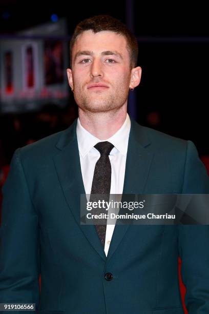 James Frecheville attends the 'Black 47' premiere during the 68th Berlinale International Film Festival Berlin at Berlinale Palast on February 16,...