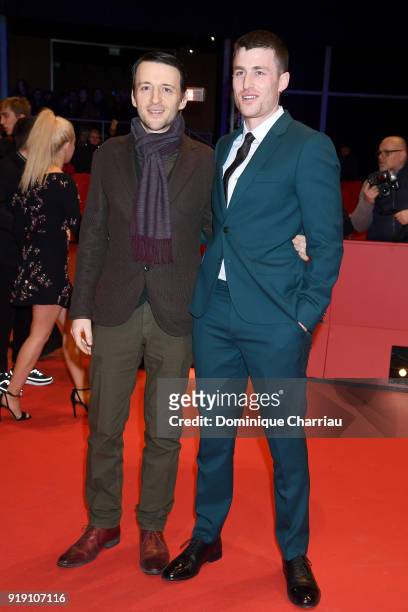 Lance Daly and James Frecheville attend the 'Black 47' premiere during the 68th Berlinale International Film Festival Berlin at Berlinale Palast on...