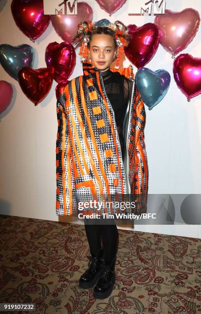 Connie Constance attends the Wonderland Magazine x MTV Party during London Fashion Week February 2018 at The Ned Hotel on February 16, 2018 in...