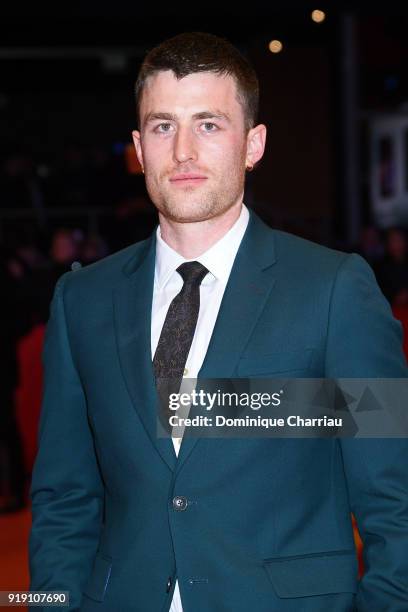 James Frecheville attends the 'Black 47' premiere during the 68th Berlinale International Film Festival Berlin at Berlinale Palast on February 16,...