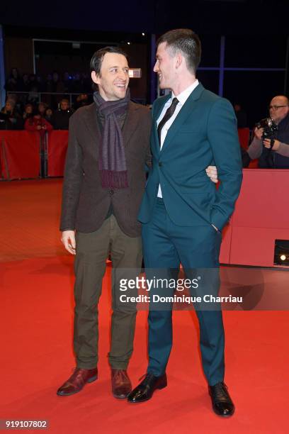 Barry Keoghan and James Frecheville attend the 'Black 47' premiere during the 68th Berlinale International Film Festival Berlin at Berlinale Palast...