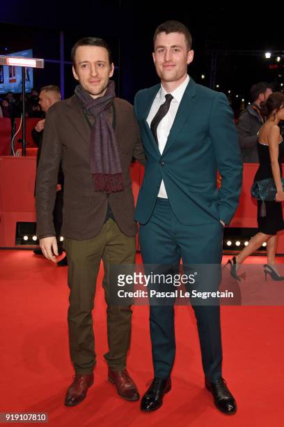 Barry Keoghan and James Frecheville attend the 'Black 47' premiere during the 68th Berlinale International Film Festival Berlin at Berlinale Palast...