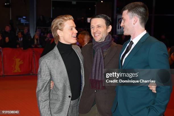 Freddie Fox, Lance Daly and James Frecheville attend the 'Black 47' premiere during the 68th Berlinale International Film Festival Berlin at...