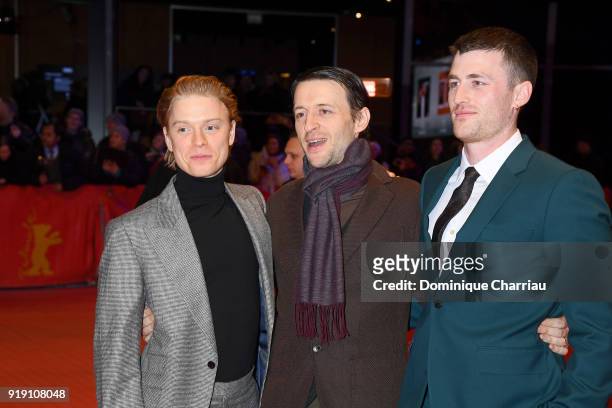 Freddie Fox, Lance Daly and James Frecheville attend the 'Black 47' premiere during the 68th Berlinale International Film Festival Berlin at...