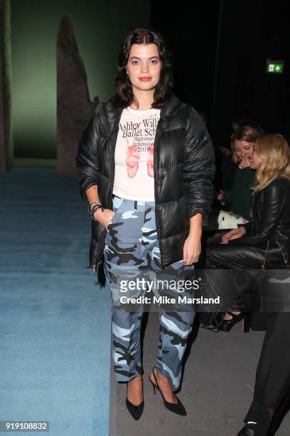 Pixie Geldof attends the Ashley Williams show during London Fashion Week February 2018 at on February 16, 2018 in London, England.