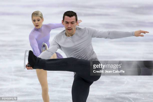 Alexa Scimeca Knierim and Chris Knierim of the United States compete during the Figure Skating Team Event - Pair Free Skating on day two of the...