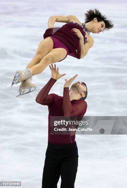 Meagan Duhamel and Eric Radford of Canada compete during the Figure Skating Team Event - Pair Free Skating on day two of the PyeongChang 2018 Winter...