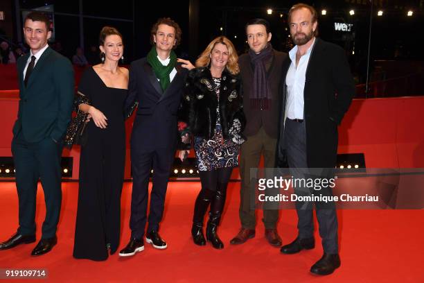 James Frecheville , Lance Daly and Hugo Weaving with guests attend the 'Black 47' premiere during the 68th Berlinale International Film Festival...