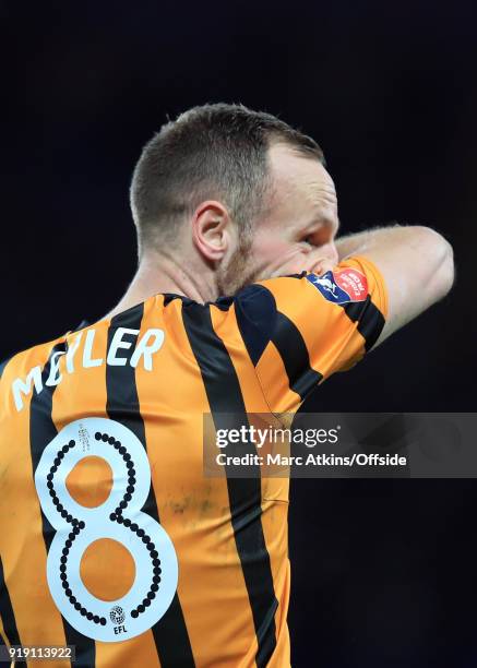 David Meyler of Hull City reacts during the FA Cup 5th Round match between Chelsea and Hull City at Stamford Bridge on February 16, 2018 in London,...