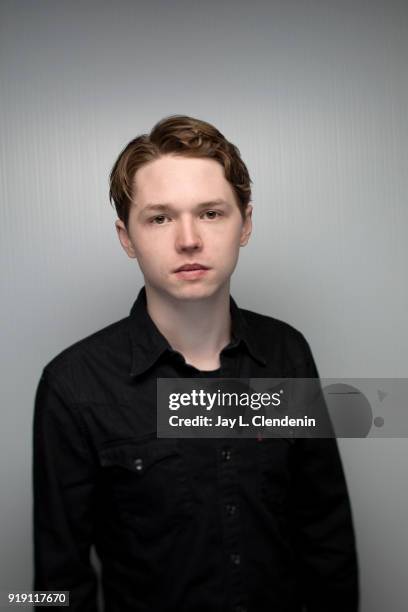 Actor Jack Kilmer, from the film 'Lords of Chaos', is photographed for Los Angeles Times on January 23, 2018 in the L.A. Times Studio at Chase...