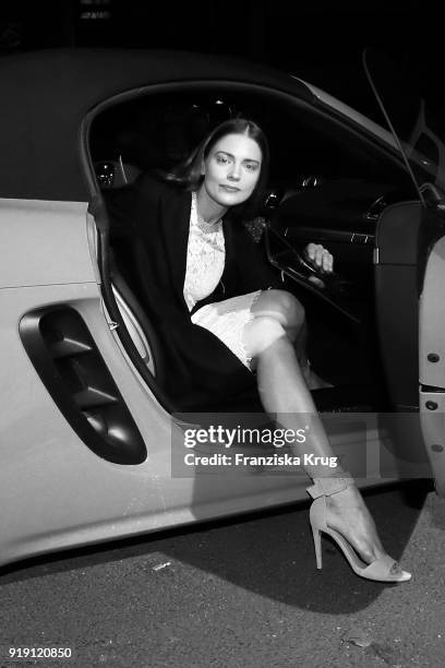 Laura Berlin attends the Porsche at Blue Hour Party hosted by ARD during the 68th Berlinale International Film Festival Berlin at Museum fuer...