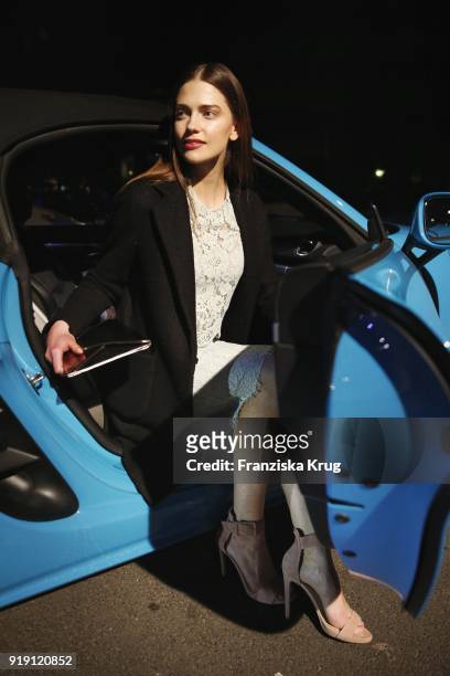 Laura Berlin attends the Porsche at Blue Hour Party hosted by ARD during the 68th Berlinale International Film Festival Berlin at Museum fuer...