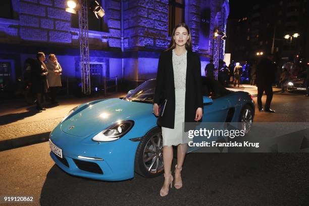 Laura Berlin attends the Porsche at Blue Hour Party hosted by ARD during the 68th Berlinale International Film Festival Berlin at Museum fuer...