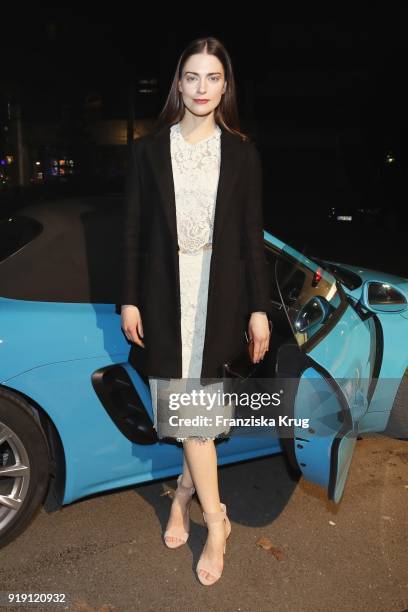 Laura Berlin attends the Porsche at Blue Hour Party hosted by ARD during the 68th Berlinale International Film Festival Berlin at Museum fuer...