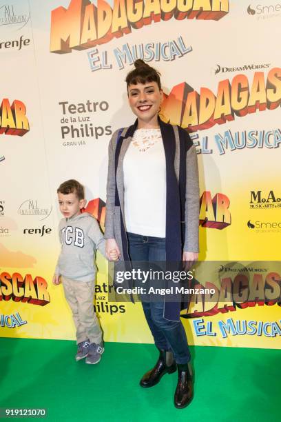 Ana Arias attends 'Madagascar. The Musical' Premiere in Madrid on February 16, 2018 in Madrid, Spain.