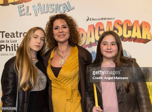 Vicky Larraz attends 'Madagascar. The Musical' Premiere in Madrid on February 16, 2018 in Madrid, Spain.