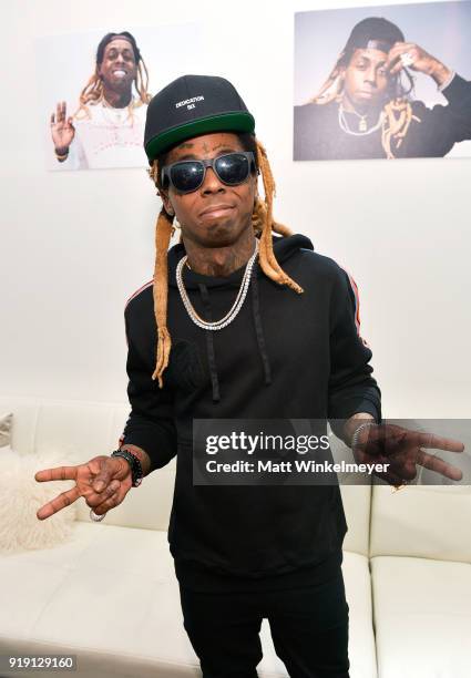 Recording artist Lil Wayne attends Neiman Marcus x Young Money Launch at Neiman Marcus Beverly Hills on February 16, 2018 in Beverly Hills,...