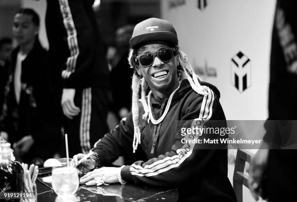 Recording artist Lil Wayne attends Neiman Marcus x Young Money Launch at Neiman Marcus Beverly Hills on February 16, 2018 in Beverly Hills,...