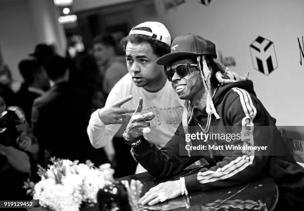 Recording artist Lil Wayne with fans at Neiman Marcus x Young Money Launch at Neiman Marcus Beverly Hills on February 16, 2018 in Beverly Hills,...
